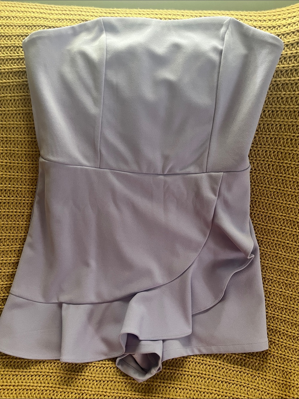 Love By Design Lavender Strapless Peplum Romper